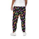 Colorful Heart Pattern Print Cotton Pants