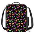 Colorful Heart Pattern Print Crossbody Lunch Bag