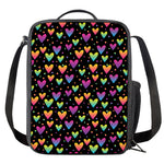 Colorful Heart Pattern Print Crossbody Lunch Bag