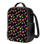 Colorful Heart Pattern Print Crossbody Lunch Bag