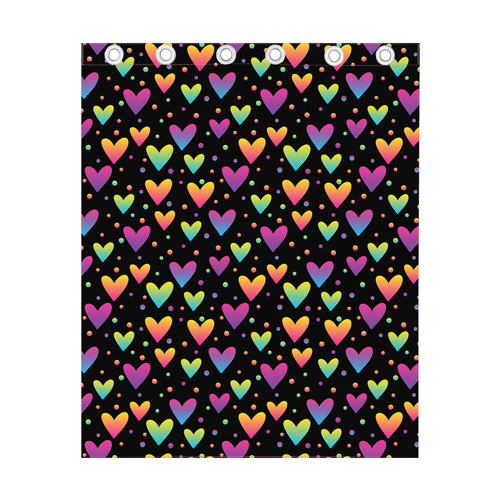 Colorful Heart Pattern Print Curtain