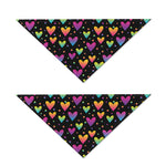 Colorful Heart Pattern Print Dog Bandana