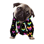 Colorful Heart Pattern Print Dog Zip Up Hoodie
