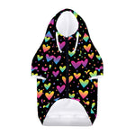 Colorful Heart Pattern Print Dog Zip Up Hoodie