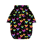 Colorful Heart Pattern Print Dog Zip Up Hoodie