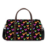Colorful Heart Pattern Print Duffle Bag