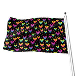 Colorful Heart Pattern Print Flag