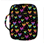 Colorful Heart Pattern Print Front Pocket Bible Bag