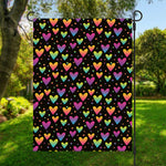 Colorful Heart Pattern Print Garden Flag