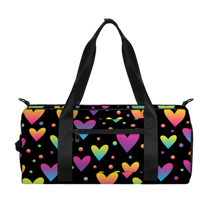 Colorful Heart Pattern Print Gym Bag