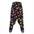 Colorful Heart Pattern Print Hammer Pants
