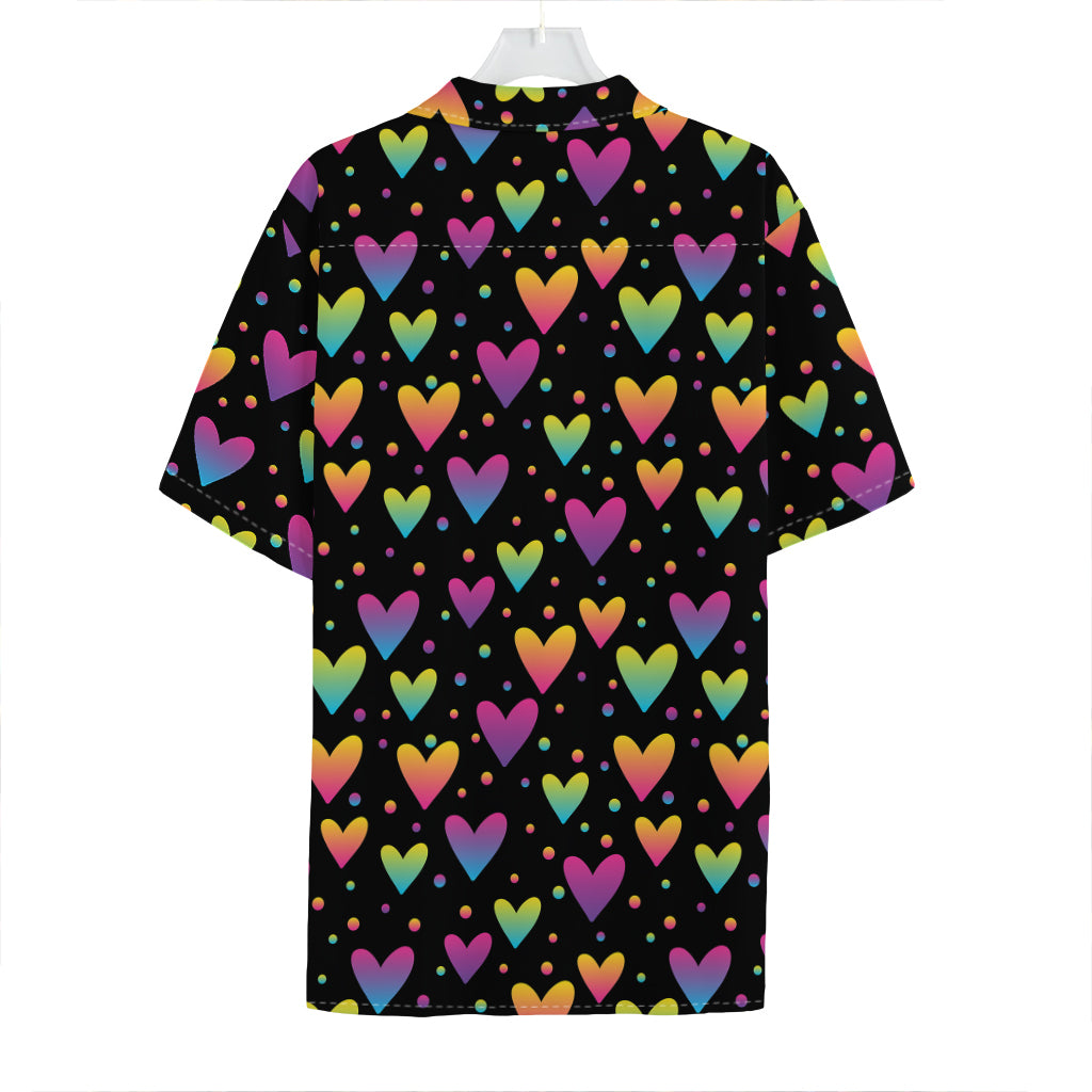 Colorful Heart Pattern Print Hawaiian Shirt