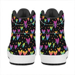 Colorful Heart Pattern Print High Top Leather Sneakers