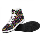 Colorful Heart Pattern Print High Top Leather Sneakers