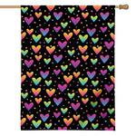 Colorful Heart Pattern Print House Flag