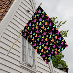 Colorful Heart Pattern Print House Flag