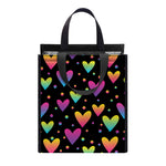 Colorful Heart Pattern Print Insulated Lunch Tote