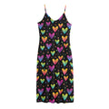 Colorful Heart Pattern Print Jersey Midi Cami Dress