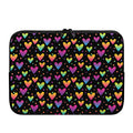 Colorful Heart Pattern Print Laptop Sleeve