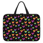 Colorful Heart Pattern Print Laptop Sleeve With Handle