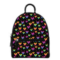 Colorful Heart Pattern Print Leather Backpack