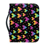 Colorful Heart Pattern Print Leather Bible Cover
