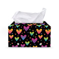 Colorful Heart Pattern Print Leather Tissue Box Cover