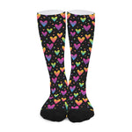 Colorful Heart Pattern Print Long Socks