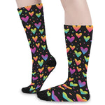 Colorful Heart Pattern Print Long Socks