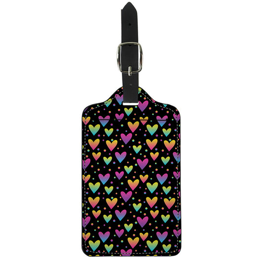 Colorful Heart Pattern Print Luggage Tag