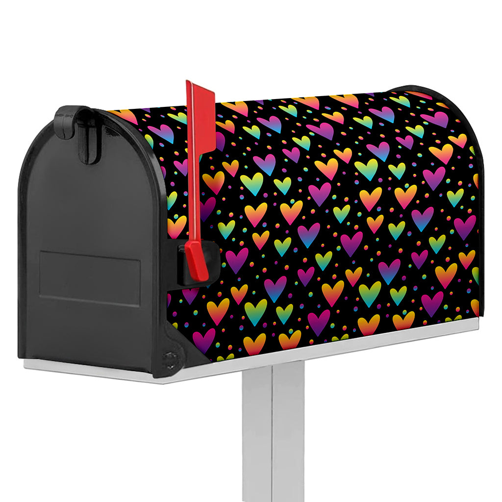 Colorful Heart Pattern Print Mailbox Cover