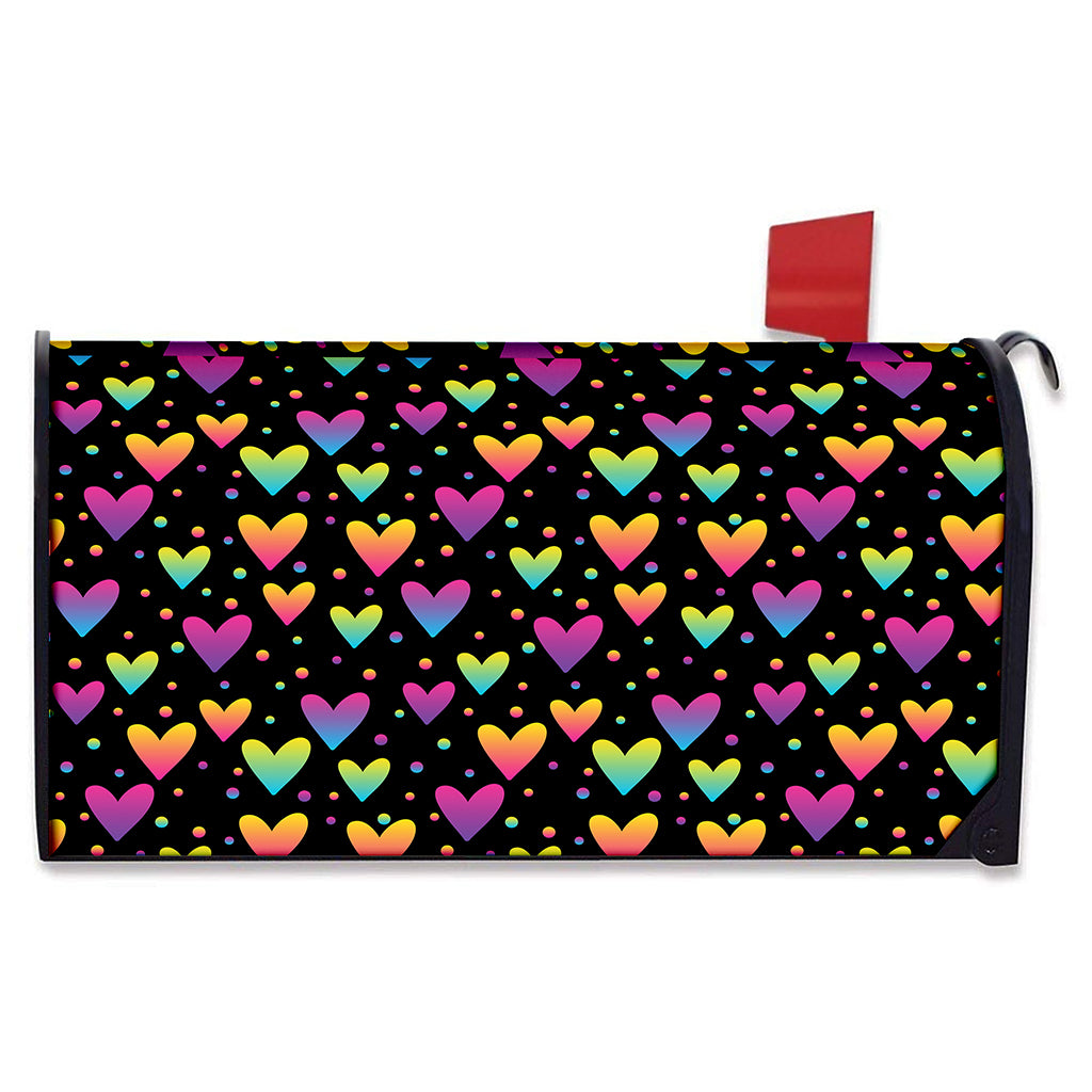 Colorful Heart Pattern Print Mailbox Cover