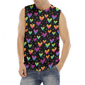 Colorful Heart Pattern Print Men's Fitness Tank Top