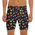 Colorful Heart Pattern Print Men's Long Boxer Briefs