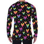 Colorful Heart Pattern Print Men's Long Sleeve T-Shirt