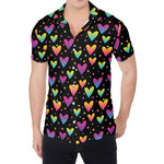 Colorful Heart Pattern Print Men's Shirt