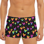Colorful Heart Pattern Print Men's Short Boxer Briefs