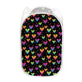 Colorful Heart Pattern Print Mesh Laundry Hamper
