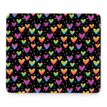 Colorful Heart Pattern Print Mouse Pad