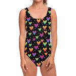 Colorful Heart Pattern Print One Piece Swimsuit