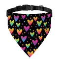 Colorful Heart Pattern Print Over The Collar Dog Bandana