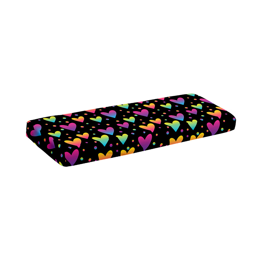 Colorful Heart Pattern Print Piano Keyboard Cover