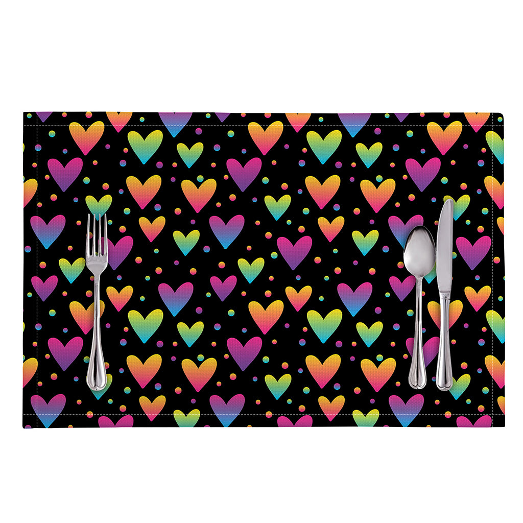 Colorful Heart Pattern Print Placemat