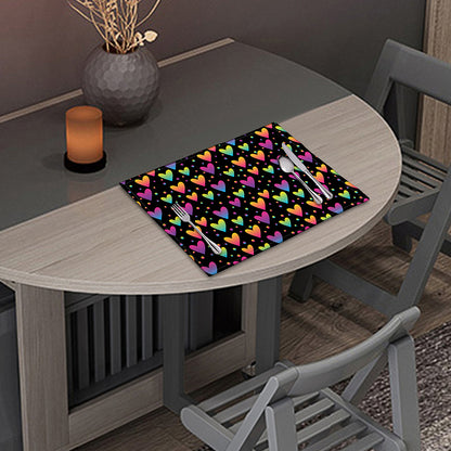 Colorful Heart Pattern Print Placemat