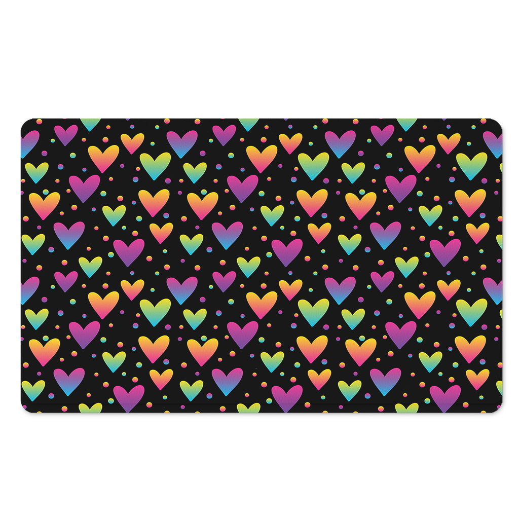 Colorful Heart Pattern Print Polyester Doormat