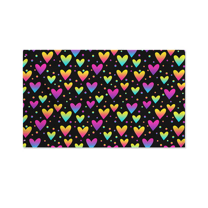 Colorful Heart Pattern Print Polyester Flag