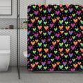 Colorful Heart Pattern Print Polyester Shower Curtain