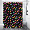 Colorful Heart Pattern Print Premium Shower Curtain