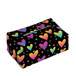 Colorful Heart Pattern Print Rectangle Tissue Box Cover