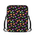 Colorful Heart Pattern Print Rectangular Crossbody Bag